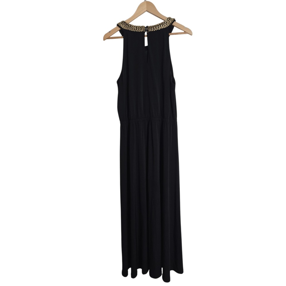 Vince Camuto Black Embellished Halter Neck‎ Maxi Dress Gown Size 12 Party Glam - Picture 4 of 6